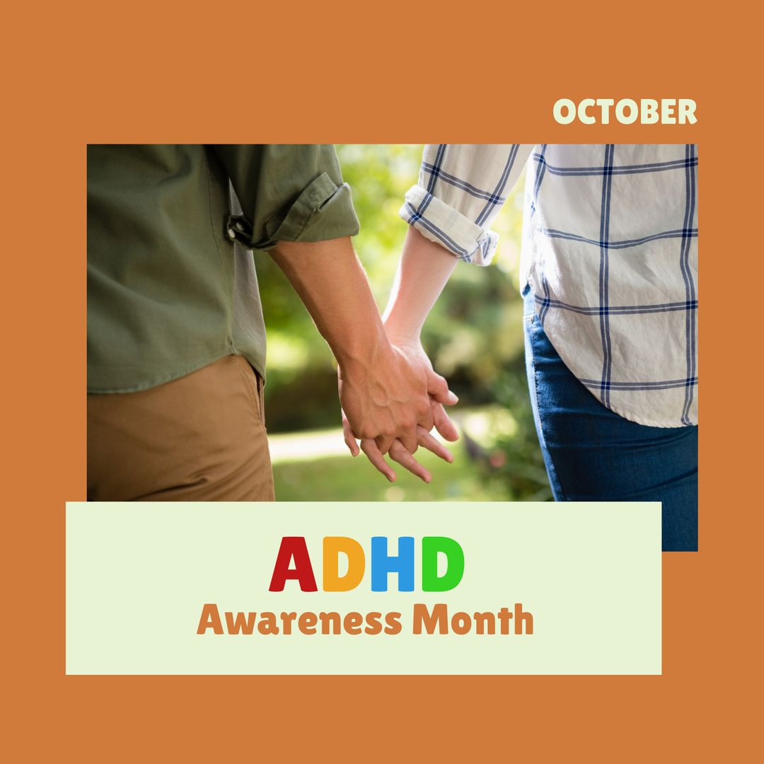 ADHD Awareness Month Diverse Couple Holding Hands