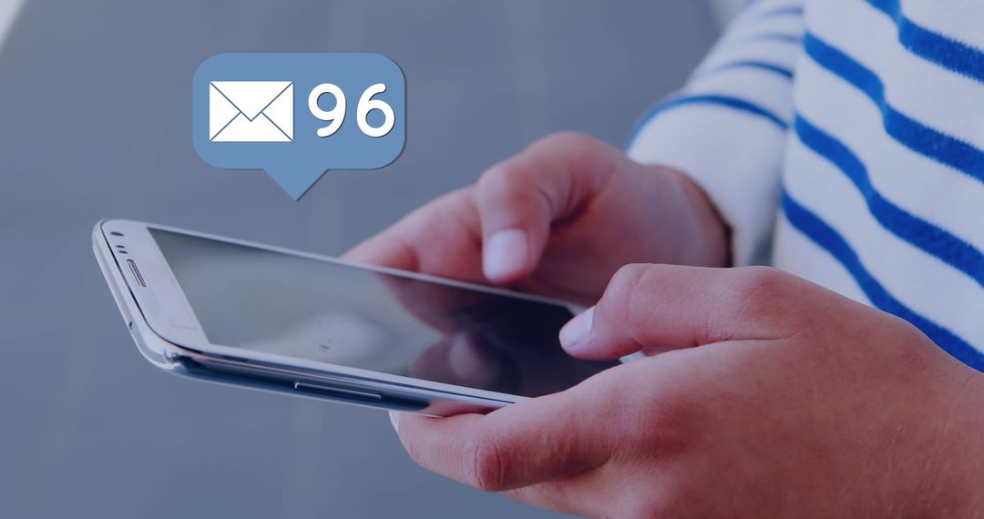 Person Checking Smartphone Email Notifications