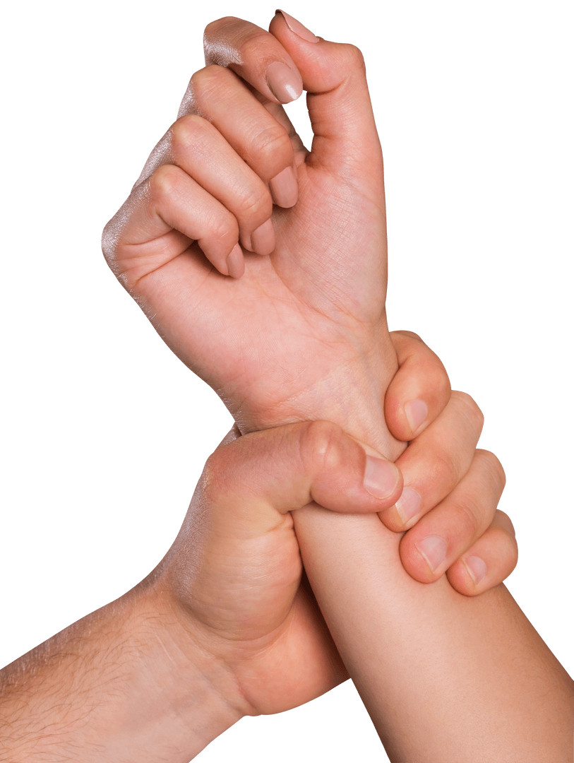 Transparent Hands in Gripping Gesture Tension Concept