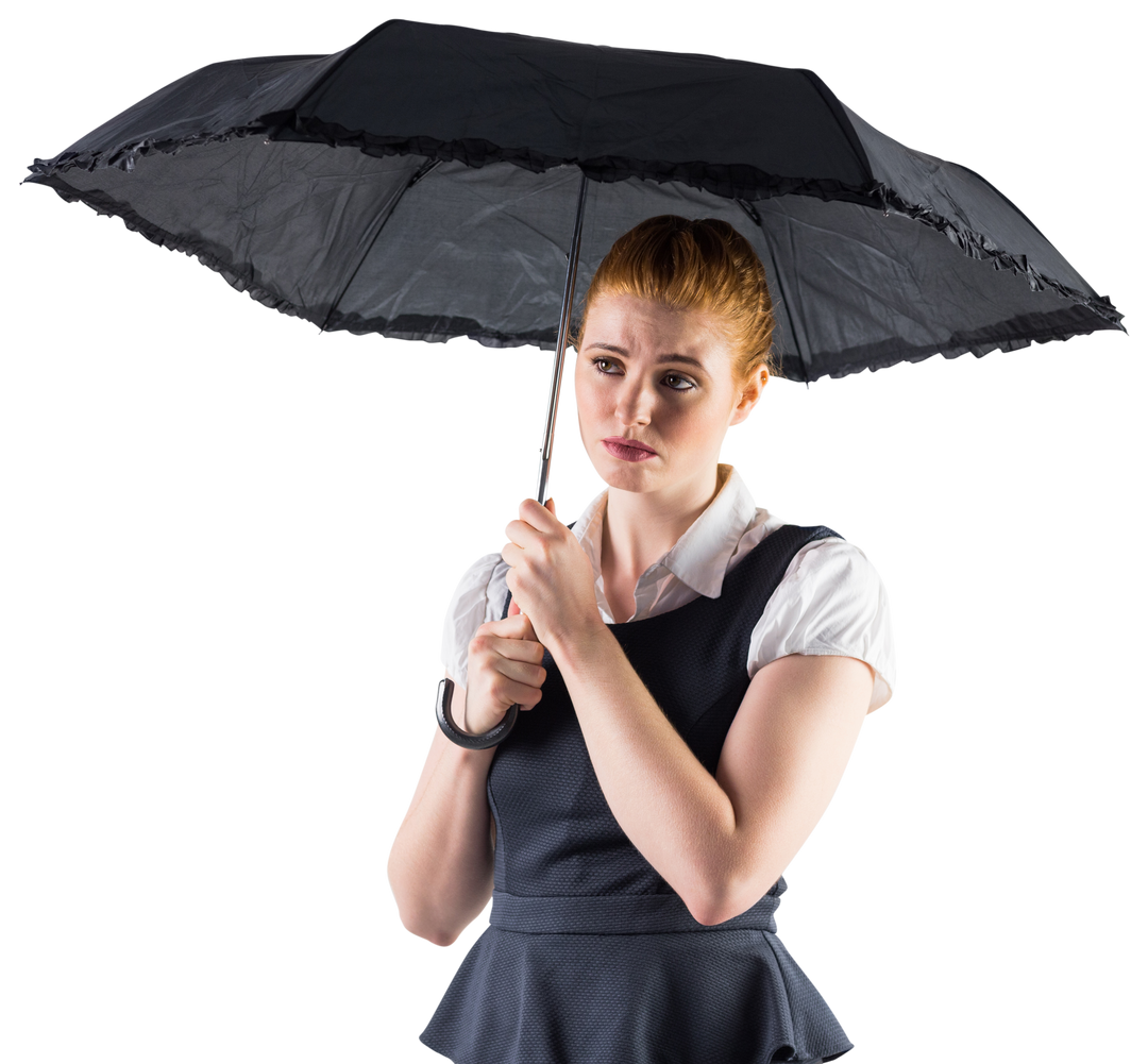 Transparent Image Sad Businesswoman Holding Umbrella - Download Free Stock Images Pikwizard.com