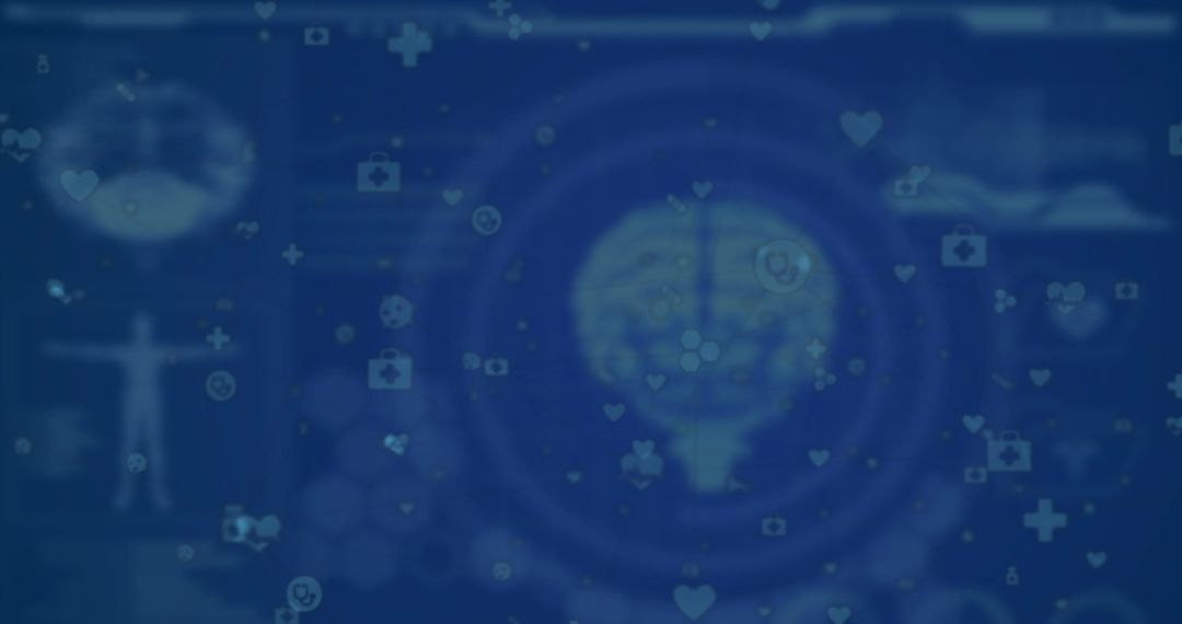 Abstract Medical Technology Interface with Digital Icons