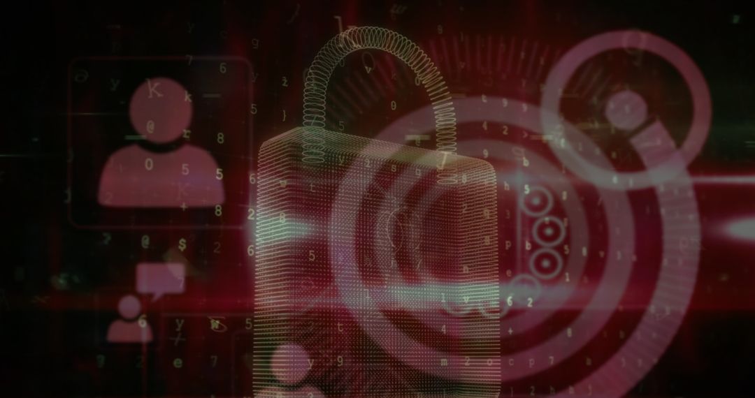 Digital Security Concept with Virtual Padlock Interface