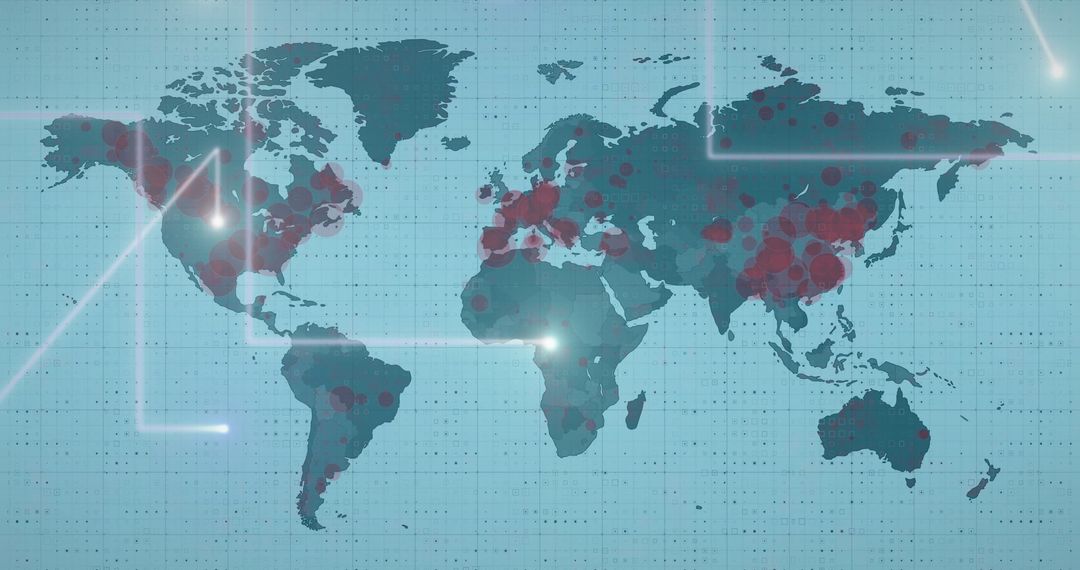 Global Networking and Technology Concept with Red Dots on World Map