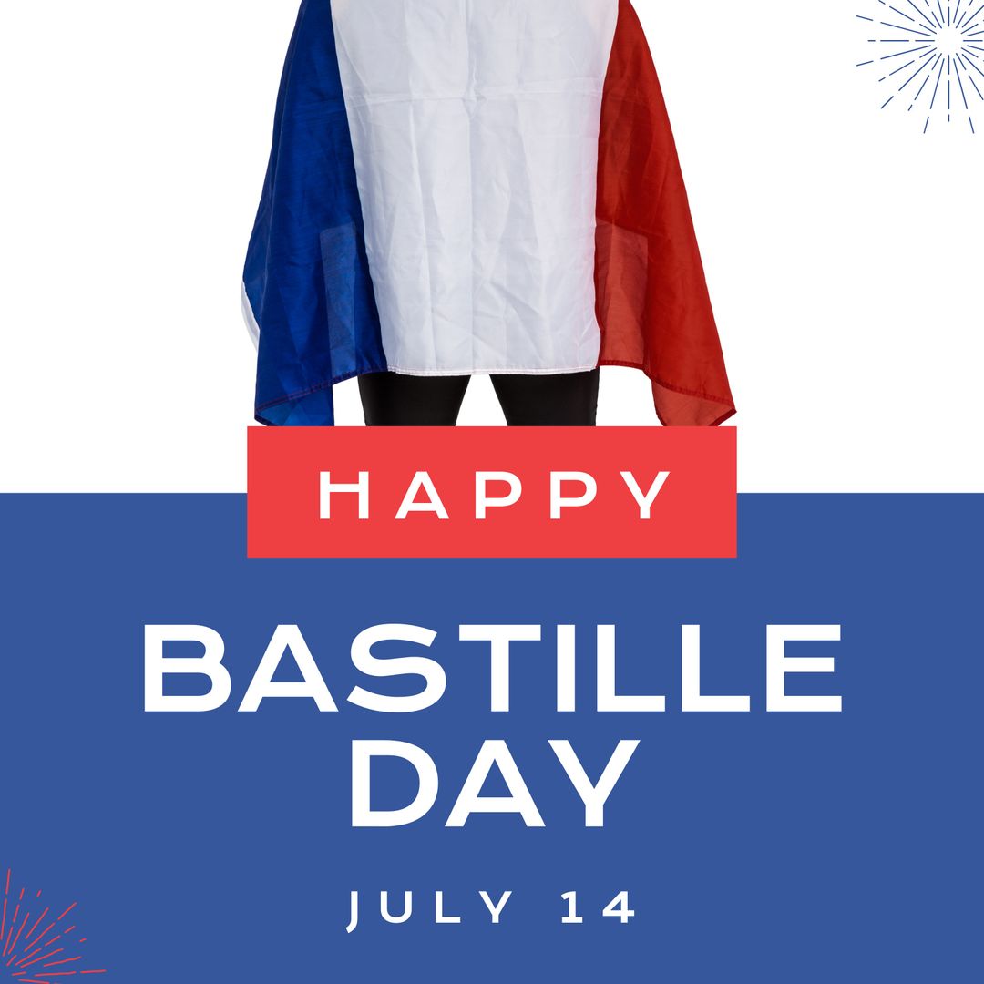Bastille Day Celebration with French Flag Graphic