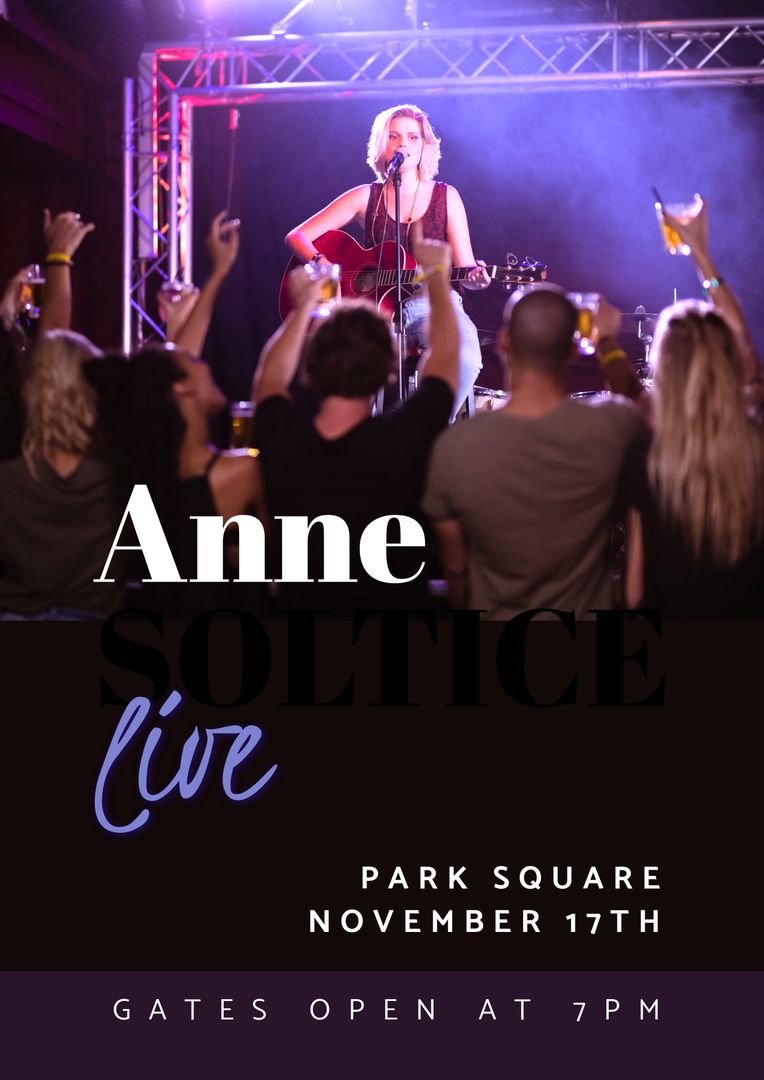 Live Concert with Female Guitarist at Park Square - Download Free Stock Templates Pikwizard.com