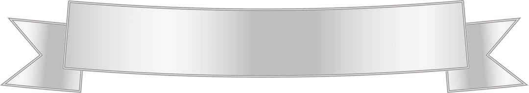 Silver Ribbon Banner with Copy Space on Transparent Background