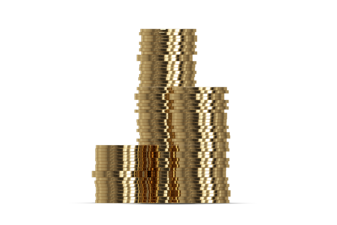 Transparent stacks of 3D golden coins - Download Free Stock Images Pikwizard.com