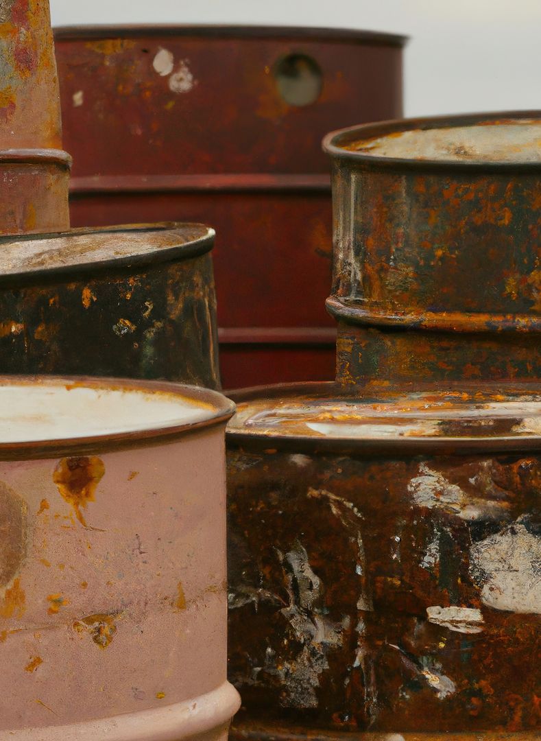 Close up of old oil drums created using generative ai technology - Free Images, Stock Photos and Pictures on Pikwizard.com