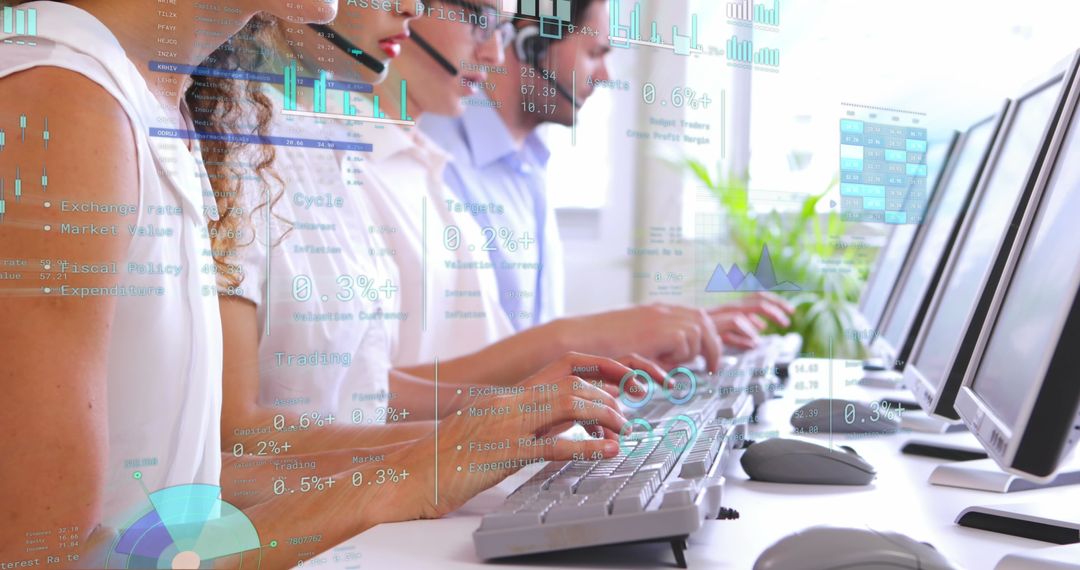 Diverse Business Professionals Engaged in Data Processing