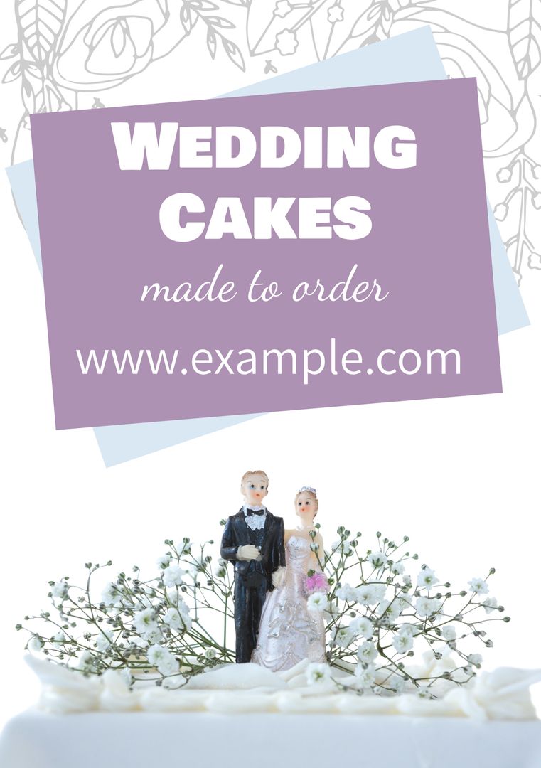 Custom Wedding Cakes with Elegant Bride and Groom Topper Display - Download Free Stock Templates Pikwizard.com