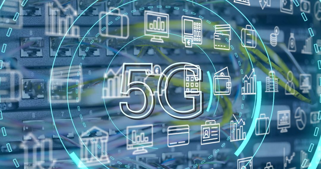 5G Network Concept with Digital Data Icons