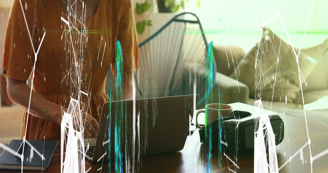 Female Professional Engaged in Work with Technology and Virtual Reality