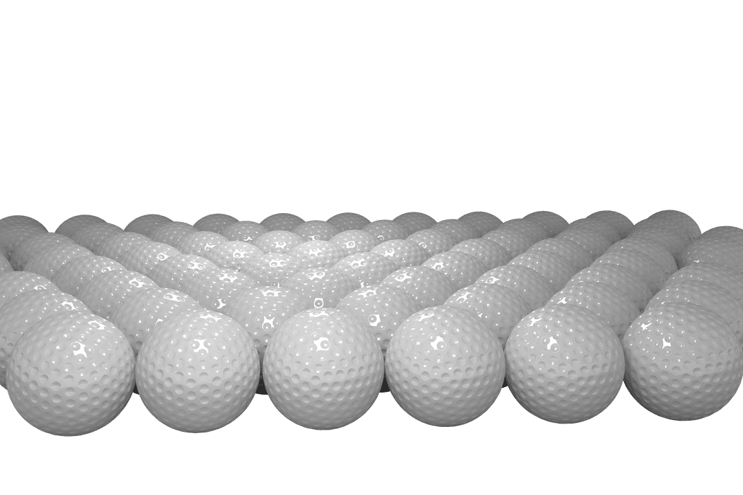 Transparent Golf Balls Pattern on Isolated Background