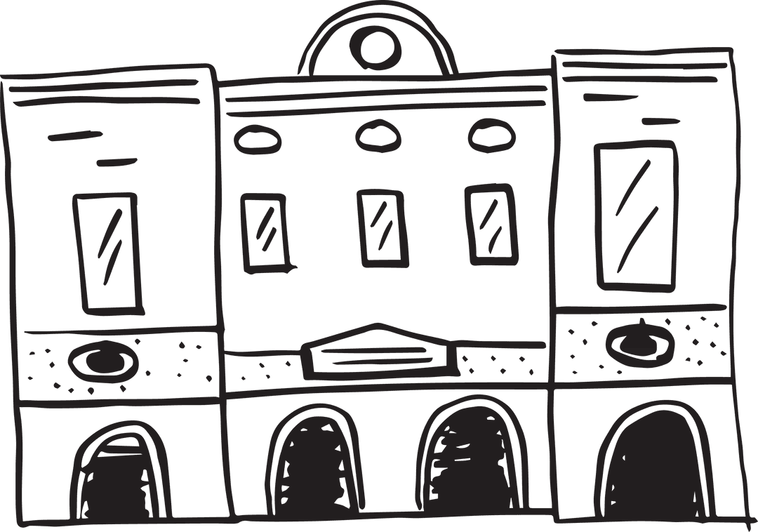 Simple Hand Drawn Transparent Vector Building Illustration