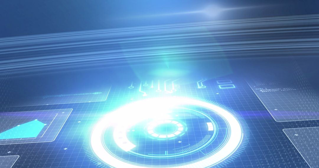 Futuristic Digital Interface with Holographic Scanning Circle