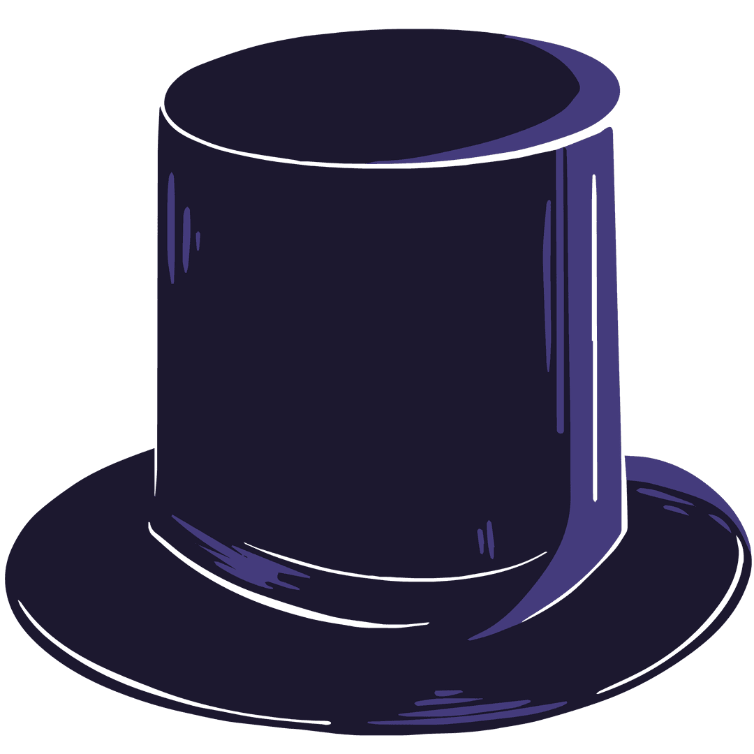 Top Hat Illustration Transparent Background Vintage Style