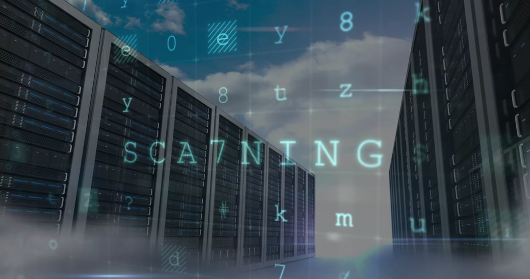 Digital Security Warning Over Server Room Imagery