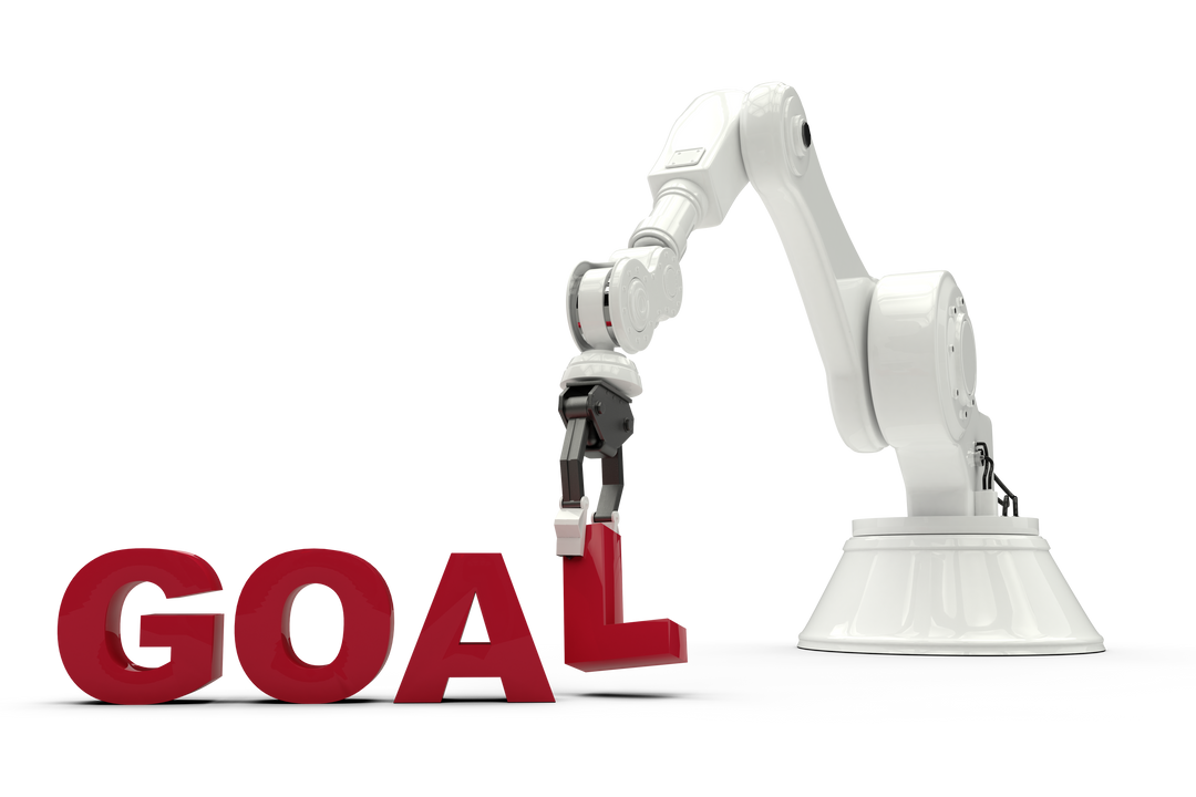 Transparent Robotic Arm Arranging 3D Goal Text in 3D Rendering - Download Free Stock Images Pikwizard.com