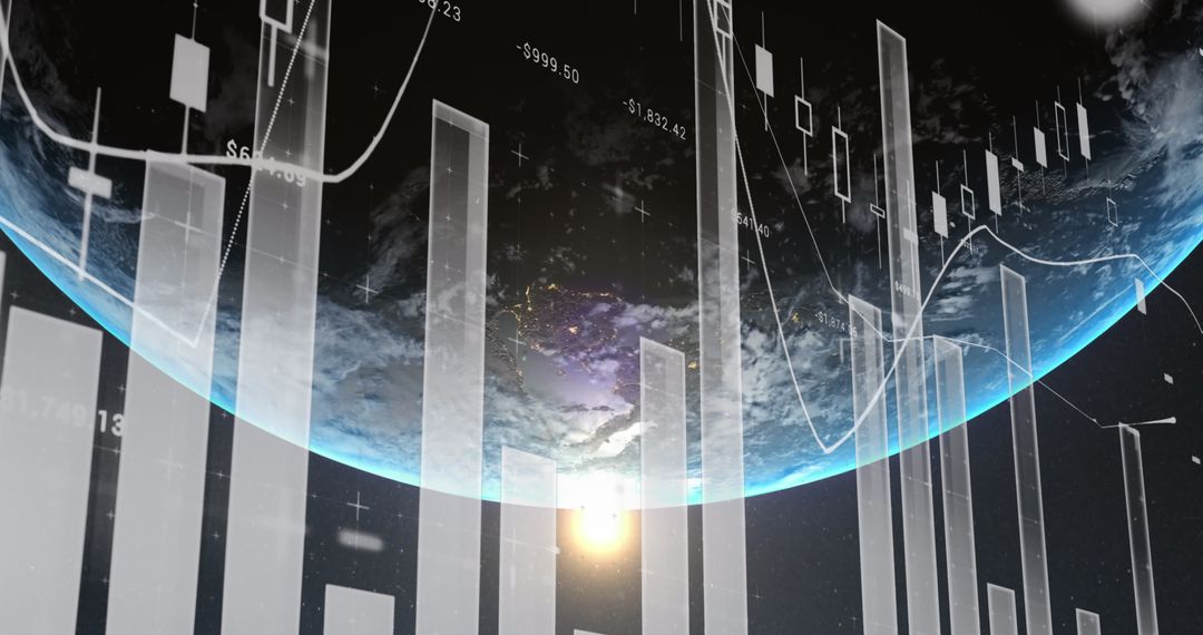 Digital Financial Data Overlay on Earth: Global Business Trends
