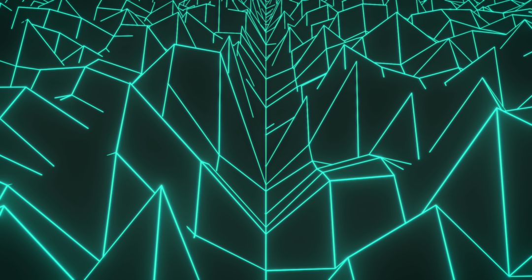 Futuristic Digital Terrain with Luminous Lines