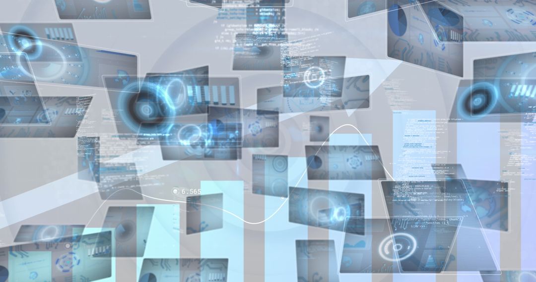 futuristic data interfaces and digital analytics concept - Free Images, Stock Photos and Pictures on Pikwizard.com