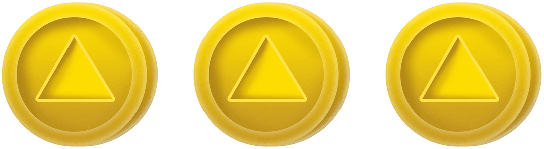Yellow arrow buttons on transparent background vector illustration