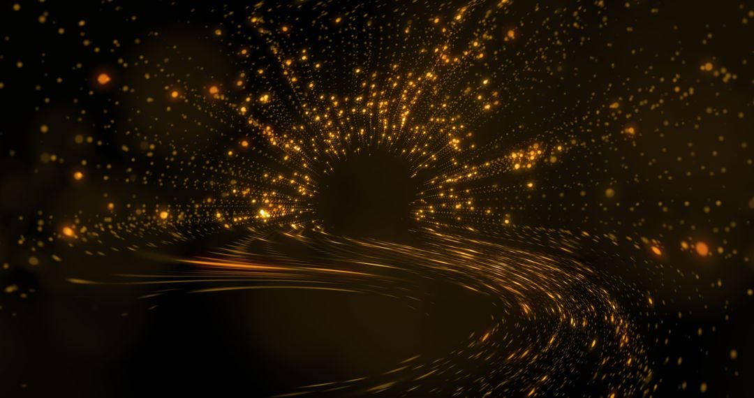 Abstract Glowing Yellow Shapes on Black Background