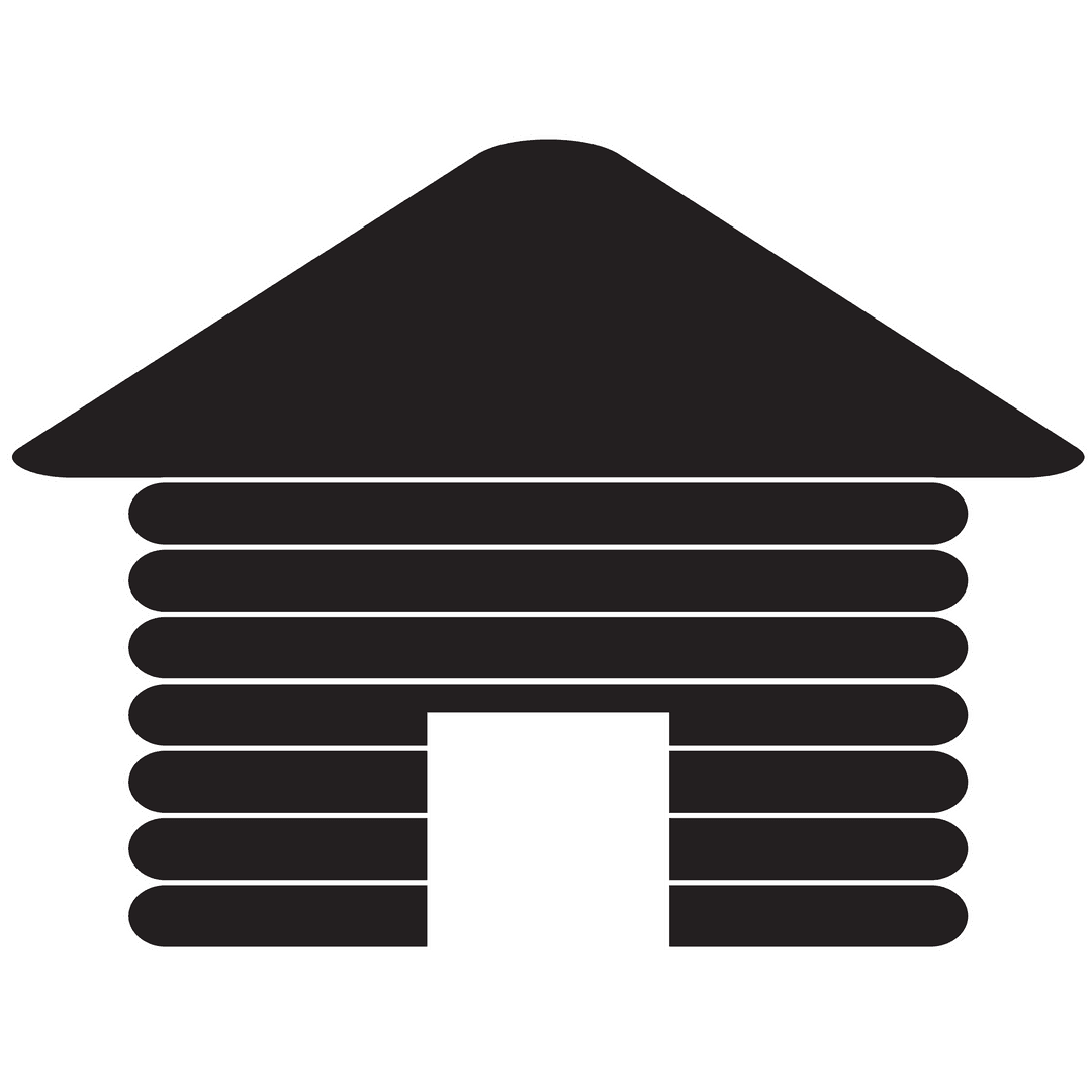 Black House Symbol Design on Transparent Background