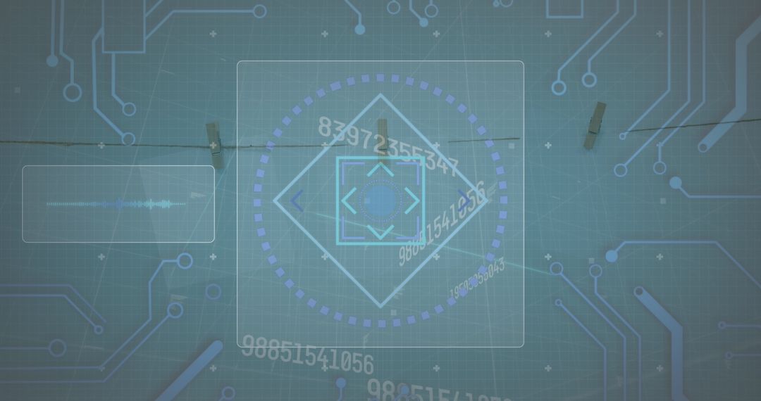 Futuristic Digital Interface with Data Technology Elements