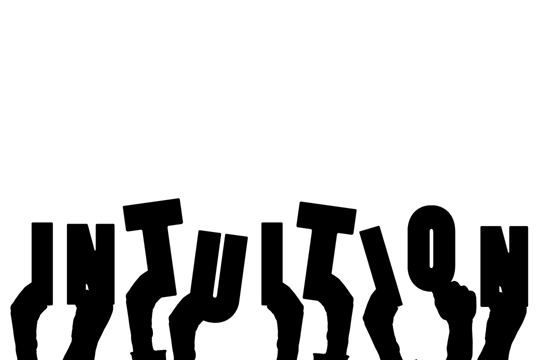 Hands Illustrating Intuition on Transparent Background