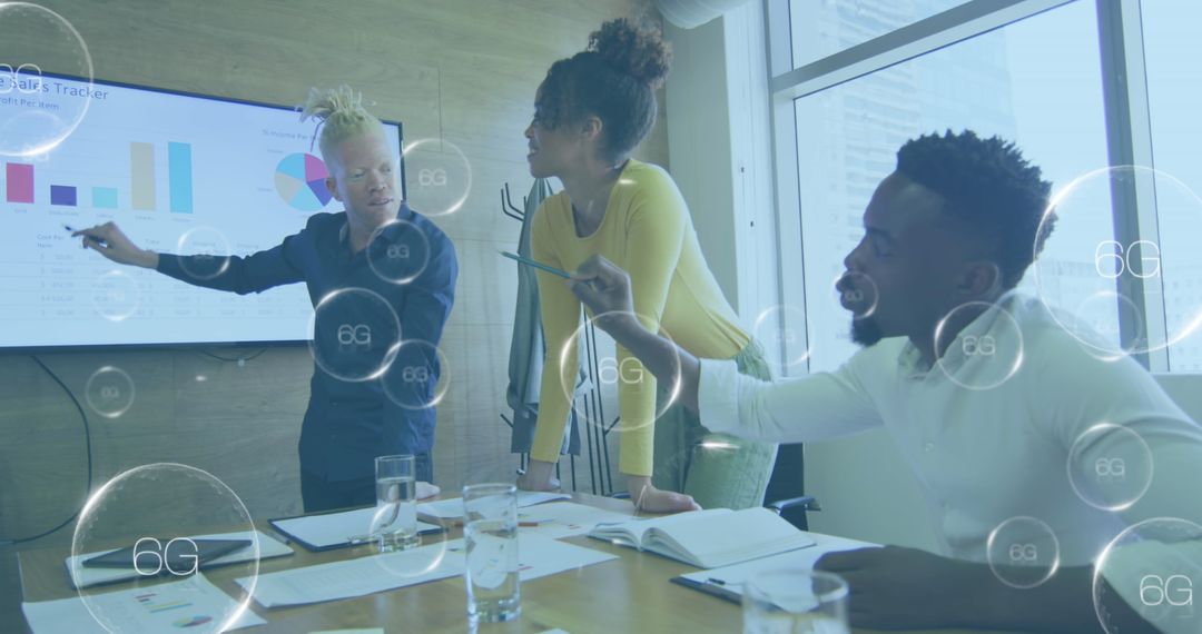 6G Technology Concept with Diverse Business Team Collaboration