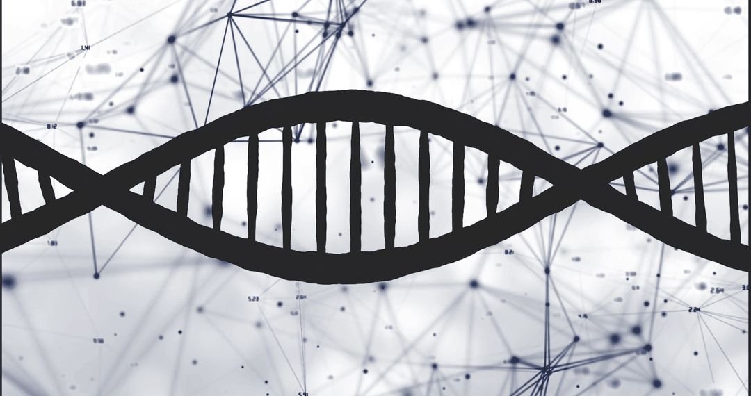 DNA Strand with Digital Interface Concept Background
