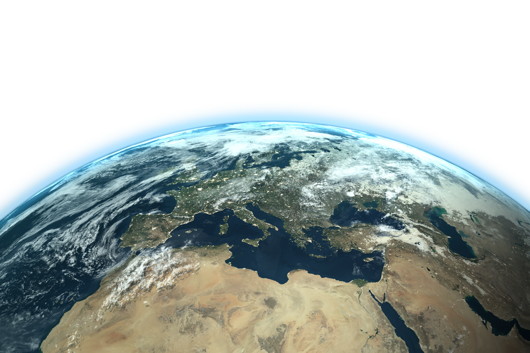 Transparent Space View Highlighting Earth's Atmosphere and Continents - Download Free Stock Images Pikwizard.com