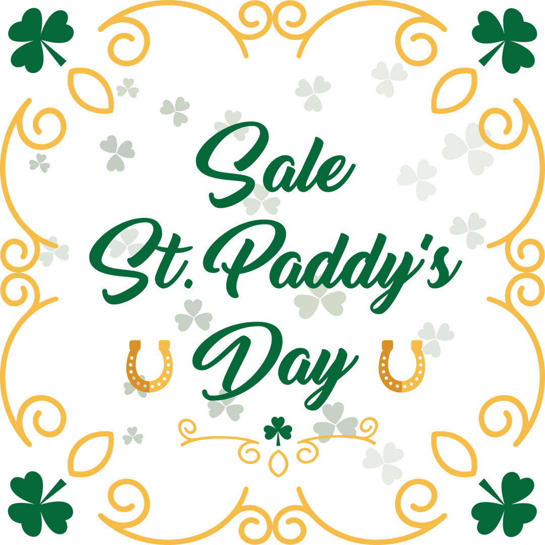 St. Patrick’s Day Sale Announcement on Transparent Background