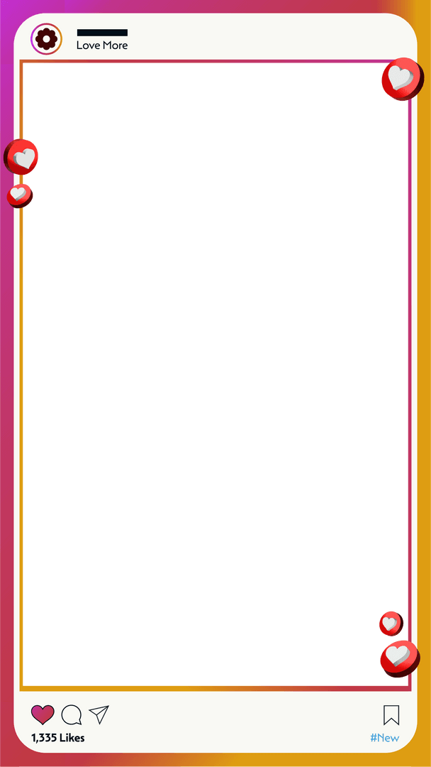 Vibrant Social Media Frame with Gradient and Transparent Background