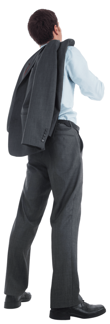 Transparent Caucasian Businessman Pondering on Breakdown