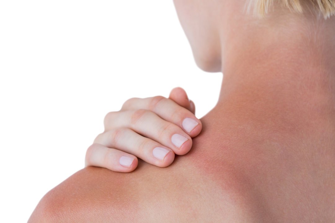 Transparent Background Image of Woman Touching Sore Shoulder - Download Free Stock Images Pikwizard.com