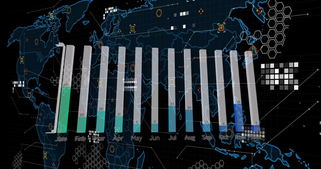 Digital data processing and global statistics visualization
