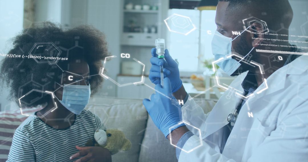 Pediatric Health and Science Innovation Concept with Doctor and Child