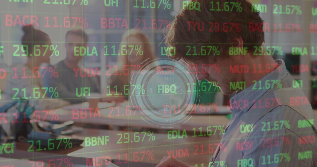 Businessman Engaged in Financial Data Processing Meeting