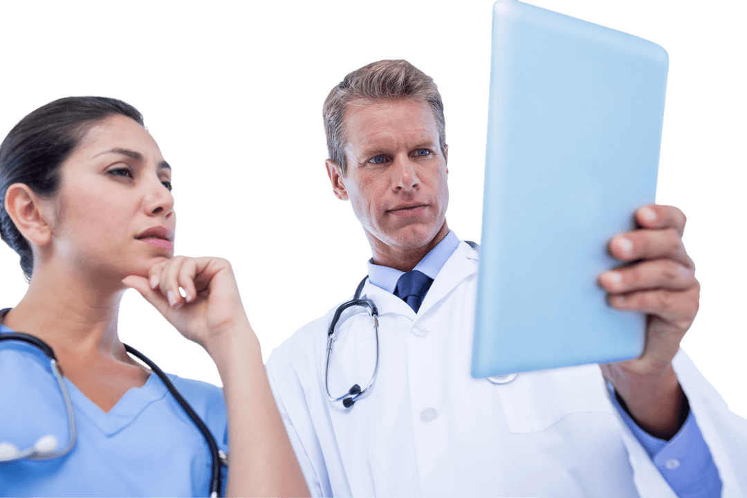 Transparent Medical Professionals Using Digital Tablet Collaboratively