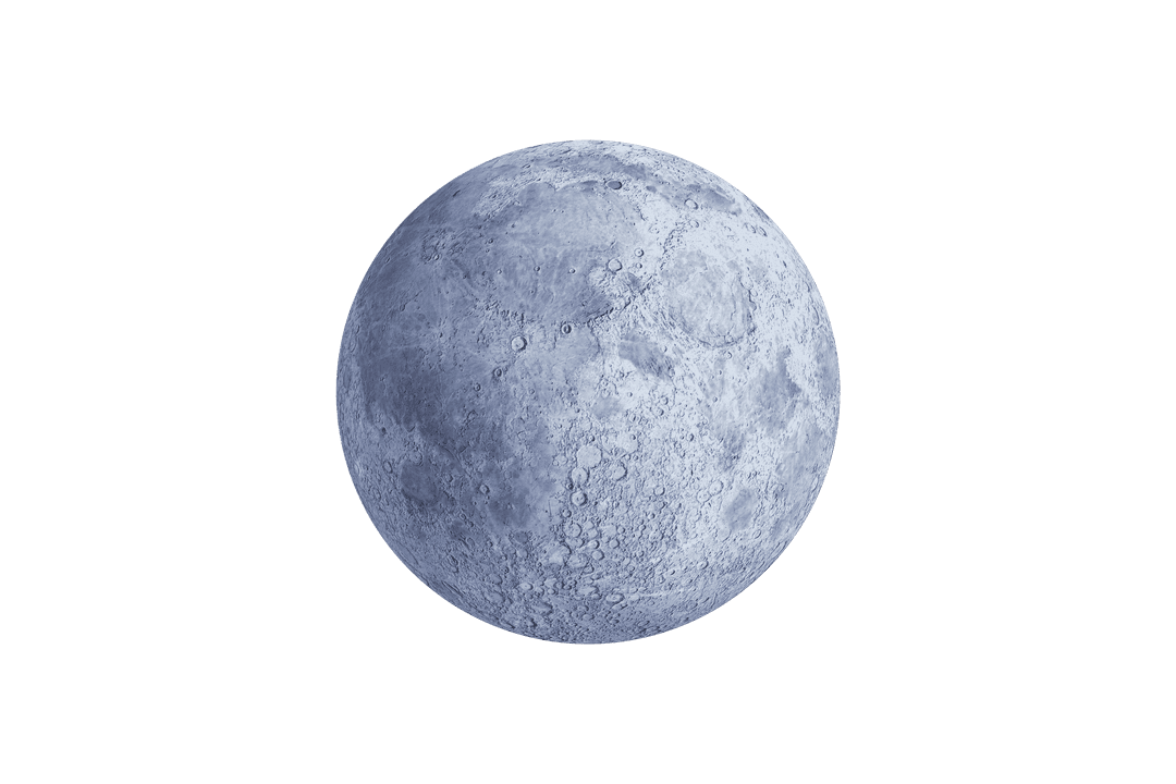 Transparent Moon Illustration with Outer Space Theme