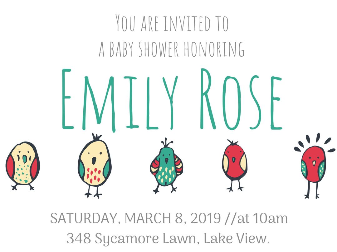 Whimsical Bird-Themed Baby Shower Invitation for Spring Event - Download Free Stock Templates Pikwizard.com