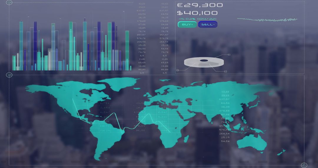 Global Financial Analytics with Digital Graphs and World Map