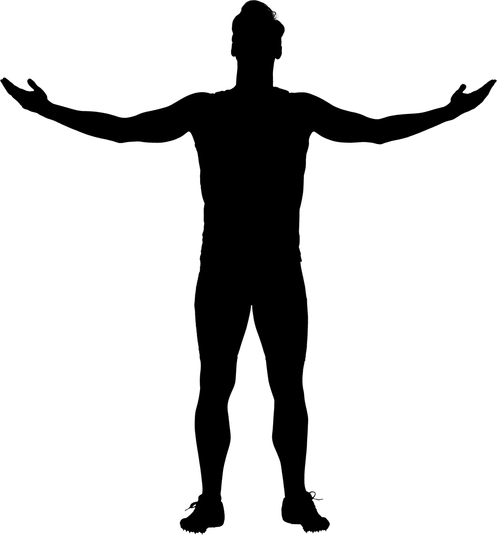 Transparent Silhouette of Male Football Player Running Motion