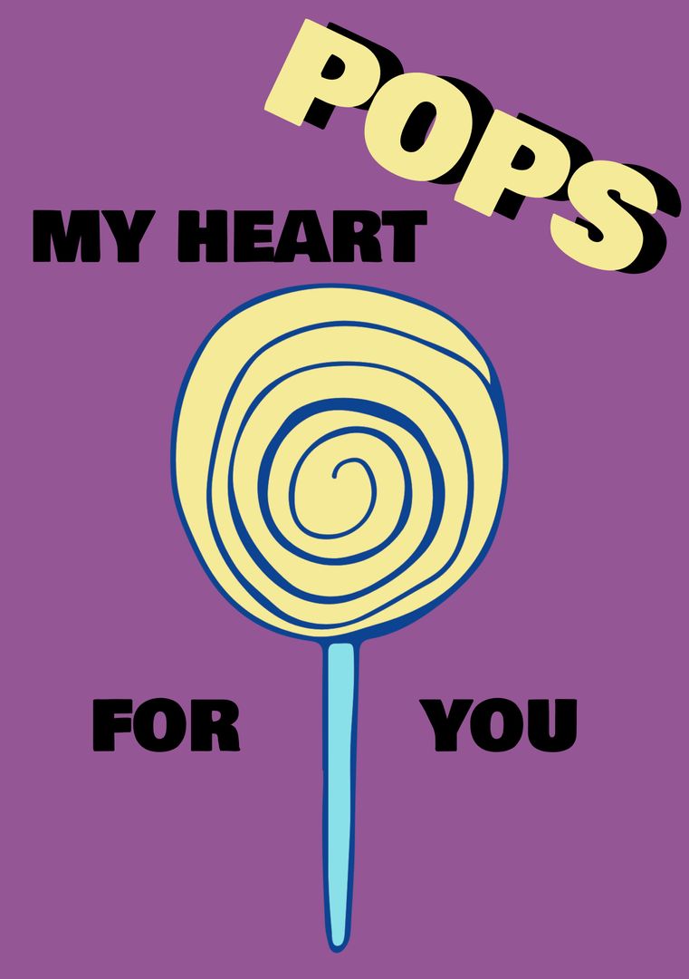 Whimsical Lollipop Graphic with Heartfelt Message - Download Free Stock Templates Pikwizard.com