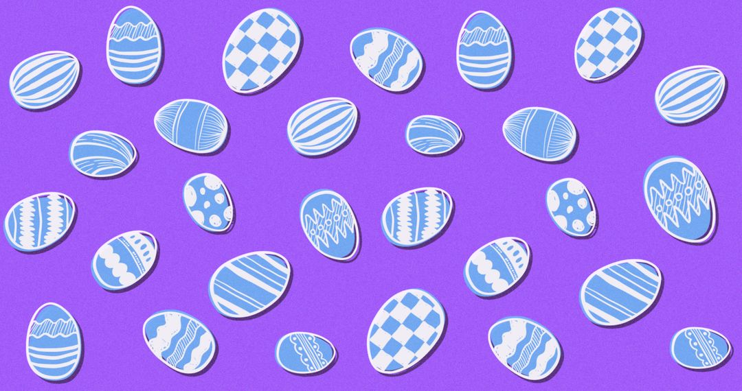 Patterned Blue Easter Eggs on Purple Background - Free Images, Stock Photos and Pictures on Pikwizard.com