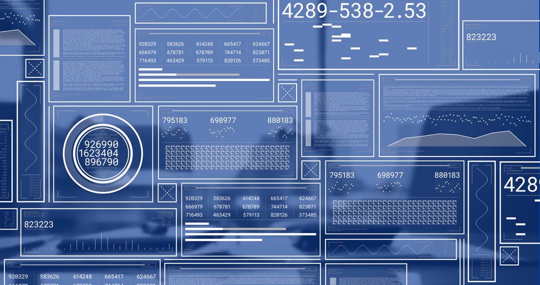 Digital Financial Data Overlay with Office Background