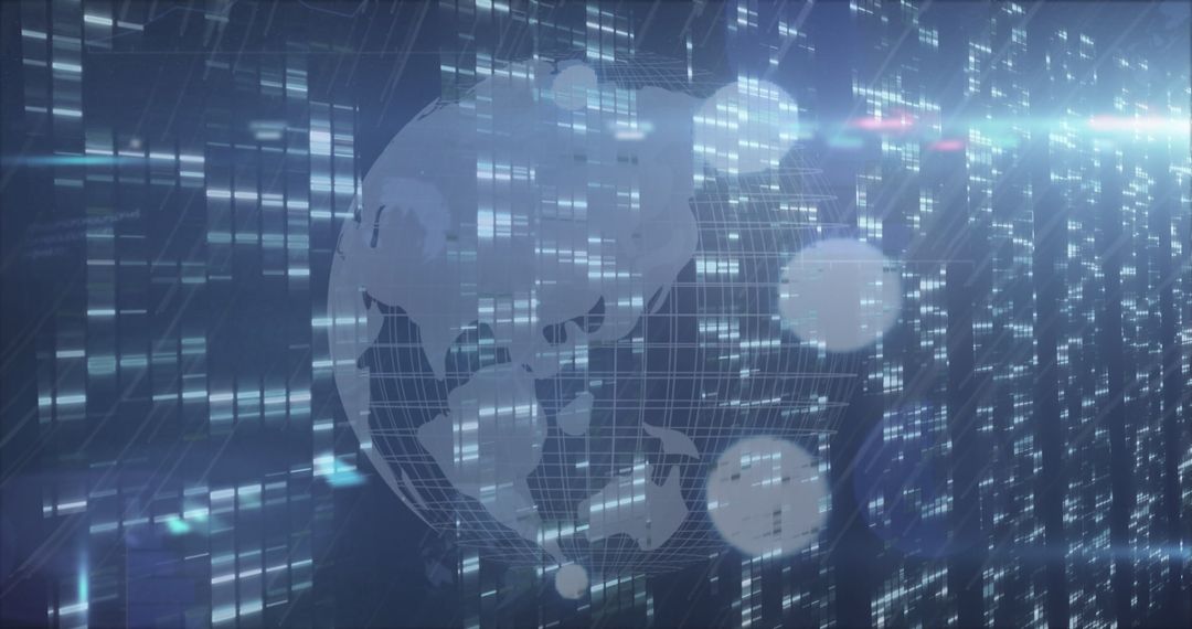 Digital Globe with Abstract Blue Interface