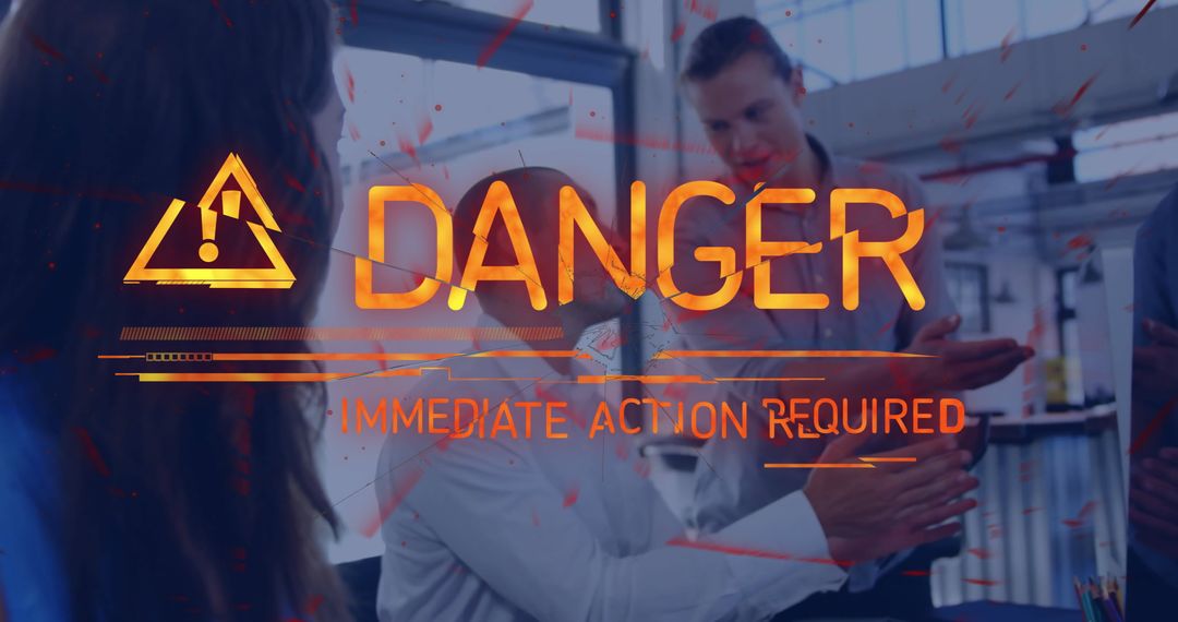 Urgent Danger Warning in Modern Office During Meeting